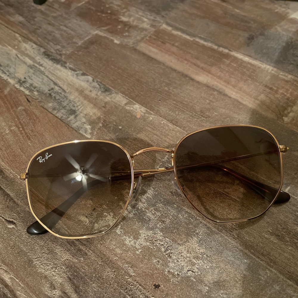 Ray-Ban Hexagonal Flat Lenses in gradient brown